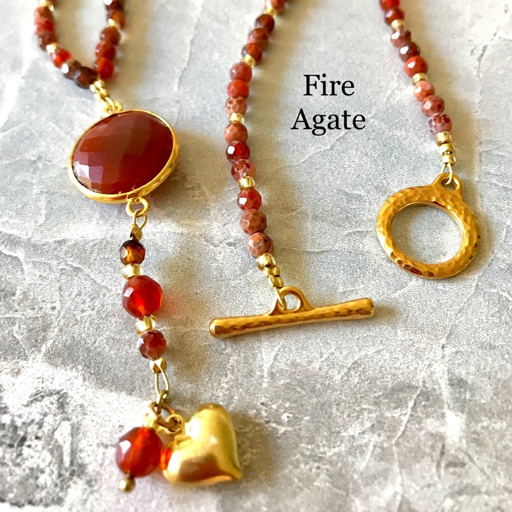 ✨Y-Not✨Fire Agate & Carnelian✨